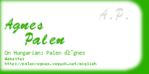 agnes palen business card